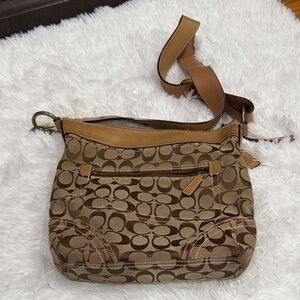 Coach Tan and Brown Crossbody Bag